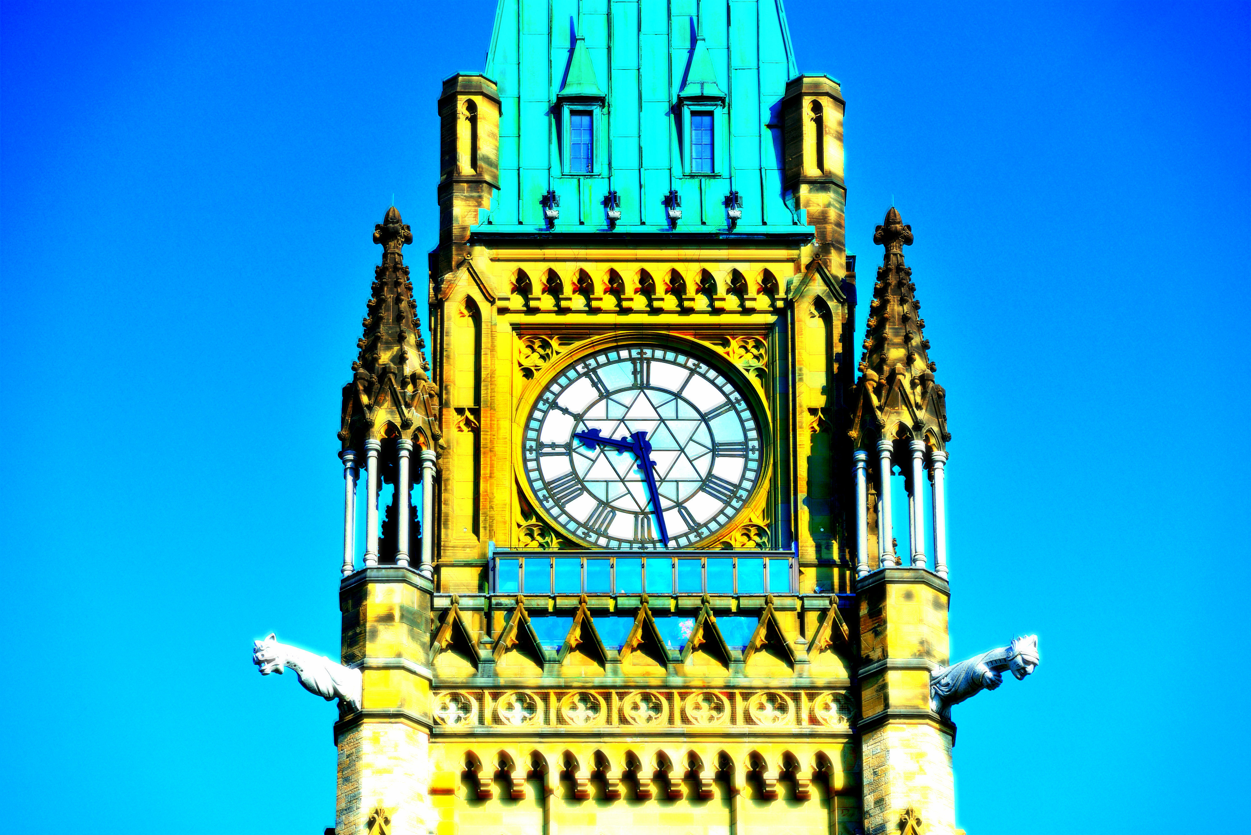 Peace Tower Clock, Parliament Hill. Ottawa, Canada